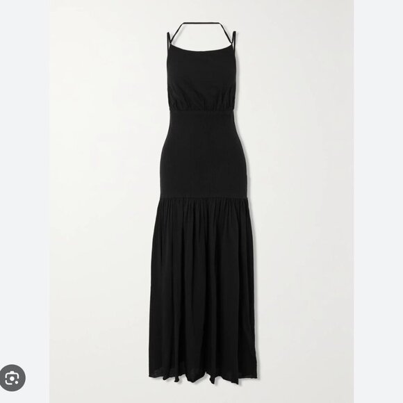 NWT BASSIKE + NET SUSTAIN open-back paneled cotton jersey maxi dress size 2 - Picture 2 of 5